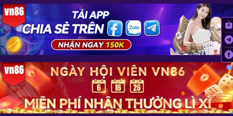 Nhà cái Vn86 có nhiều khuyến mãi